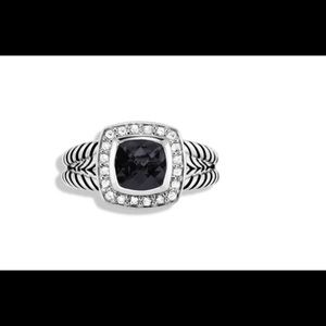 Albion petite ring with diamonds and black onyx